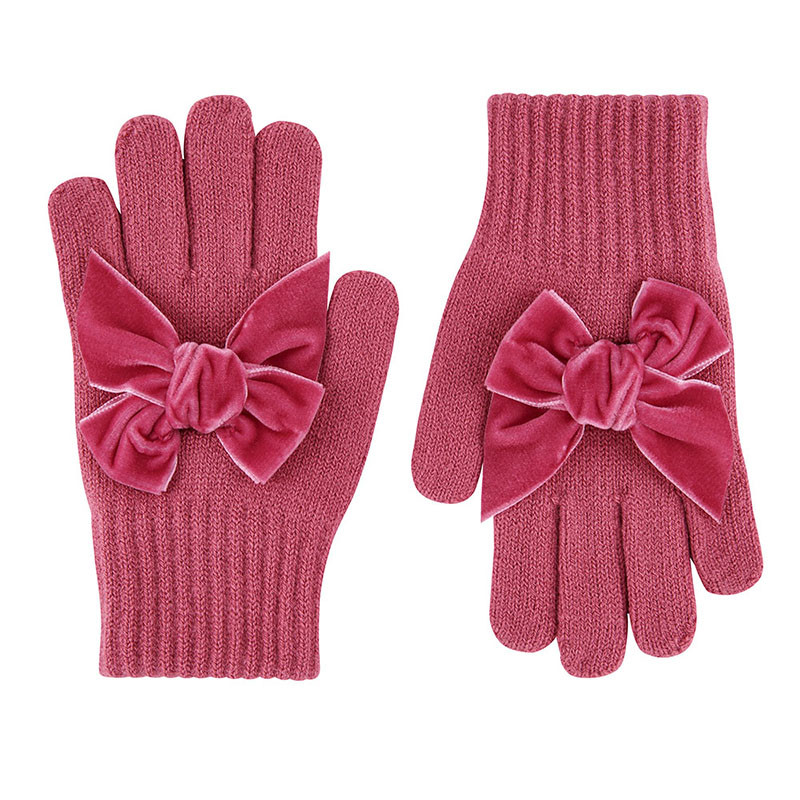Gloves with giant velvet bow CARMINE