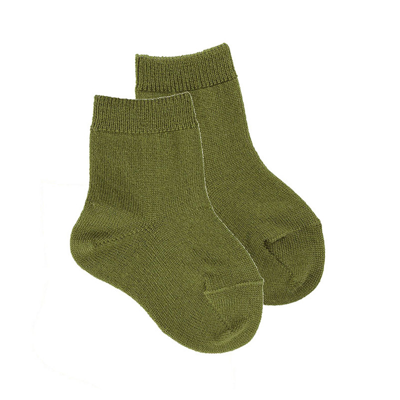 Merino wool-blend short socks MOSS