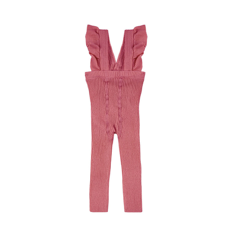 Flounced suspender cotton leggings CARMINE