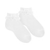 Ceremony socks with lace, bow and littlepearls WHITE