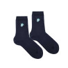 Seaqual turtle embroidery short socks NAVY BLUE