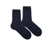 Seaqual small dots embroidery short socks NAVY BLUE