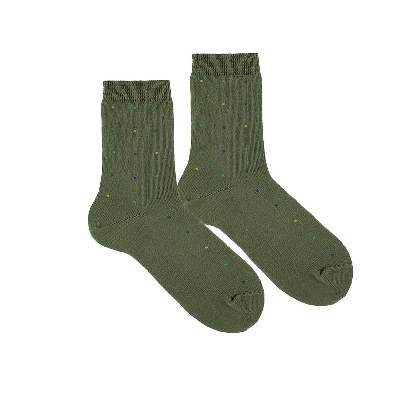 Seaqual small dots embroidery short socks AMAZONIA