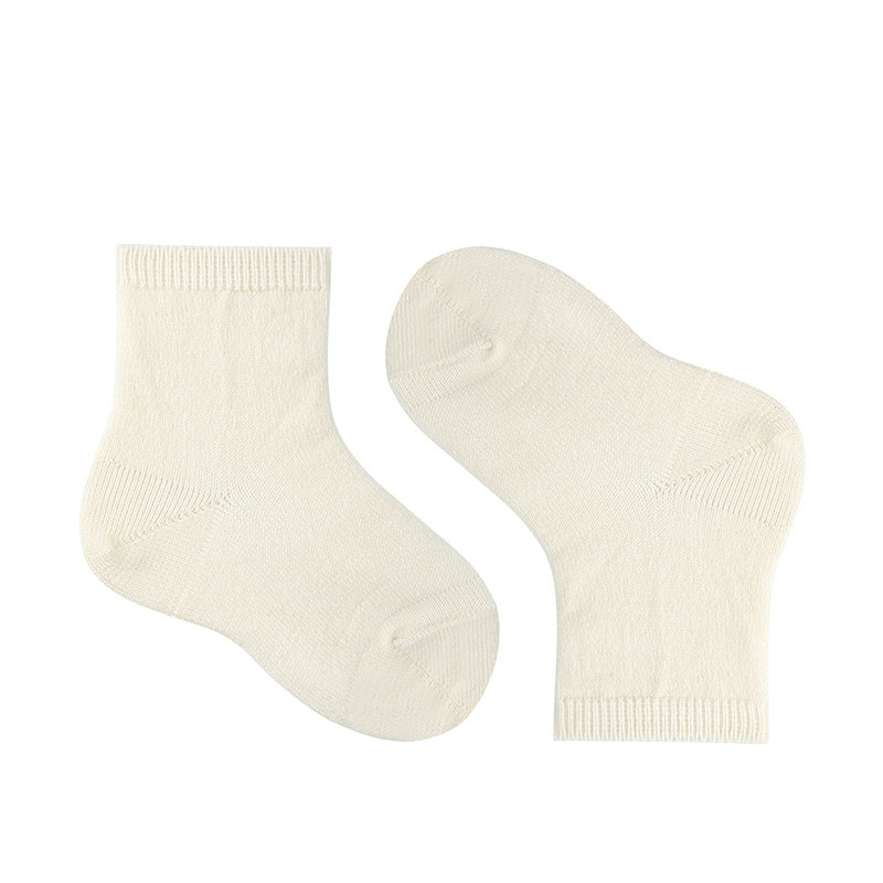 Merino wool-blend short socks BEIGE