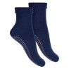 Merino wool-lblend terry non-slip socks NAVY BLUE