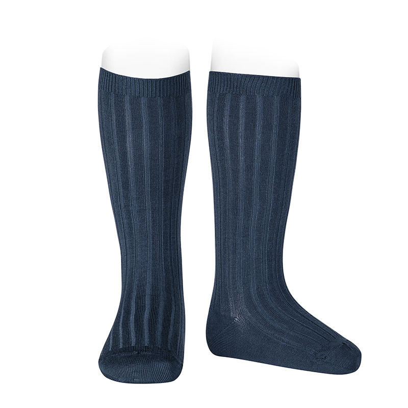 Chaussettes hautes côtelées LAPIS LAZULI