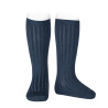 Basic rib knee high socks LAPIS LAZULI