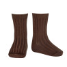 Basic rib short socks CHESNUT