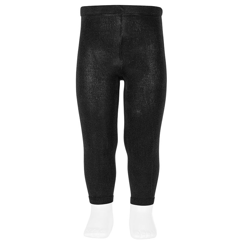 Leggings basici in maglia rasata NERO