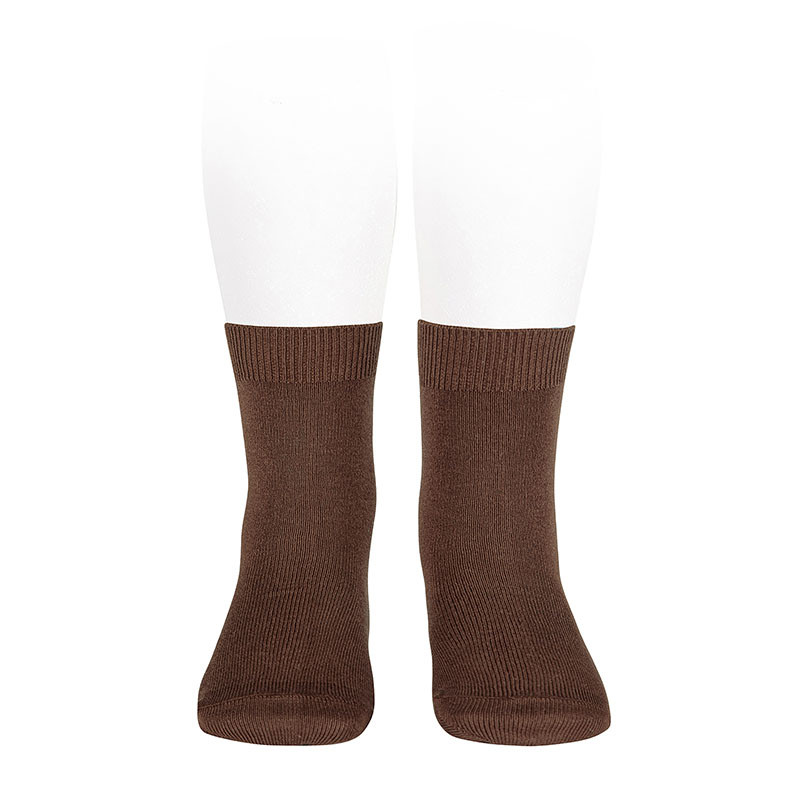 Plain stitch basic short socks CHESNUT