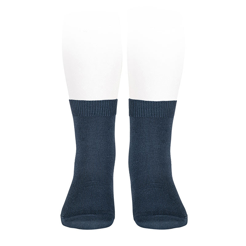 Plain stitch basic short socks LAPIS LAZULI