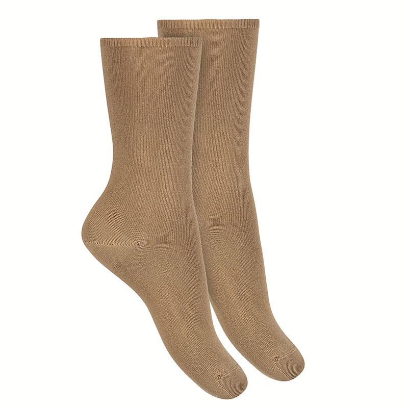 Calcetines punto liso modal mujer CAMEL