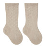 3d polka dot relief knee socks STONE