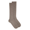 Merino wool rib knee-high socks SAND