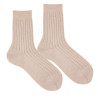 Extrafine merino wool rib short socks DESERT