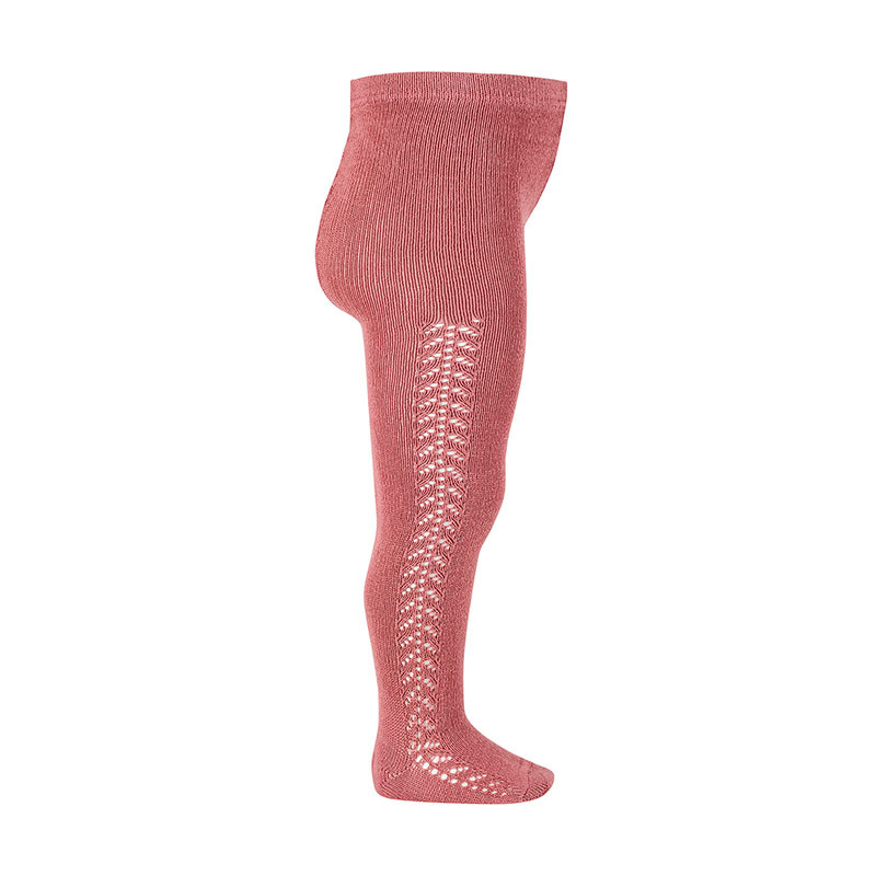 Warm cotton tights with side openwork CARMINE