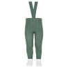 Rib leggings with elastic suspenders LICHEN GREEN