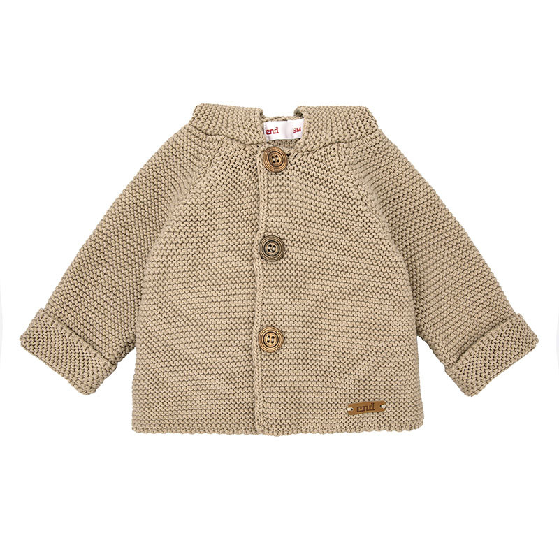 Manteau court à capuche point mousse NOUGAT