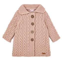 Bulky knit coat OLD ROSE