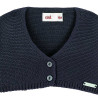 Garter stitch bolero cardigan NAVY BLUE