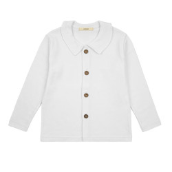 Button-front knit shirt WHITE