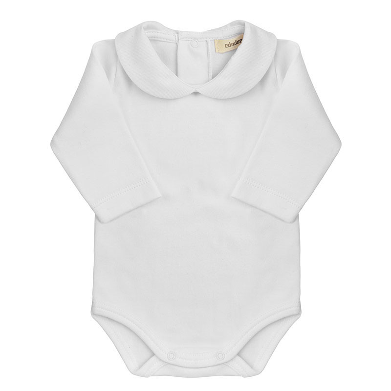 Bodysuit with pique baby collar WHITE