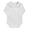 Body col bébé en coton piqué BLANC