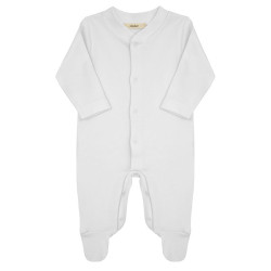 Baby romper with feet WHITE