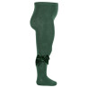 Collants coton avec noeud en velours latéral VERT BOUTEILLE