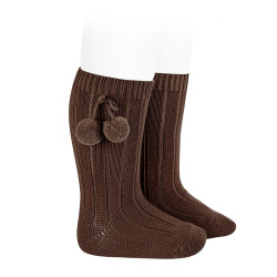 Warm cotton rib knee-high...