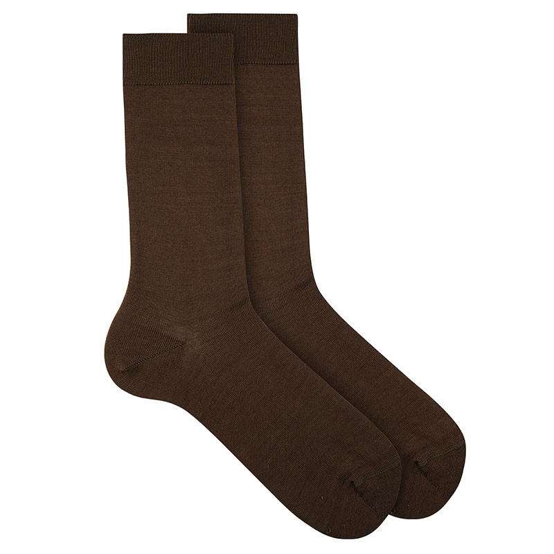 Loose fitting cotton socks for men BROWN