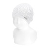 Spick stitch openwork knit hat WHITE