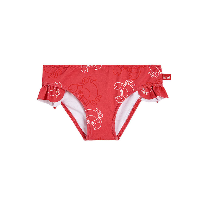 Crab family upf50 bikini bottom with flounces RED