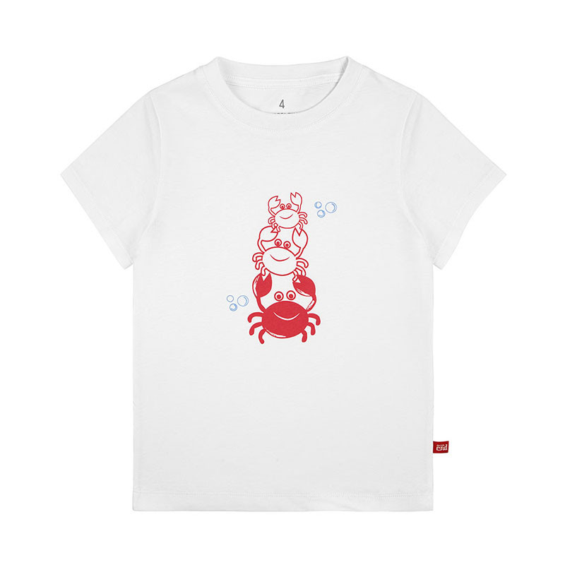 Camiseta manga corta crab family BLANCO