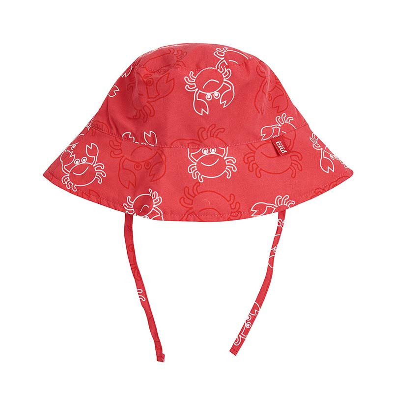 Crab family ecowave/upf50 sun hat RED