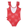 Crab family upf50 swimsuit with flounces RED