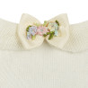 Ceremony ankle socks w/folded cuff and floral bow BEIGE