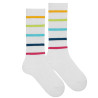 5 colored stripes sport socks WHITE