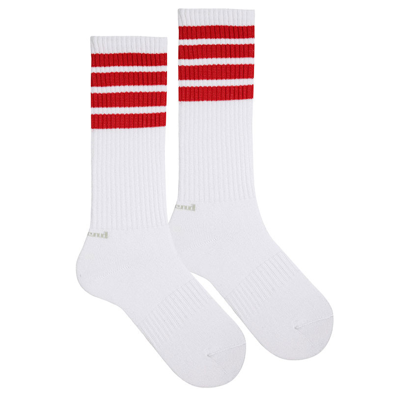 4-stripes sport socks WHITE/RED