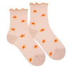 Pack 1 pair floral socks + 1 pair 3d flower socks NUDE
