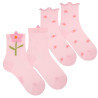 Lot: 1 paire chaussettes fleur 3d + 1 paire fleurs ROSE