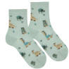 Small dino embroidery socks SEA MIST