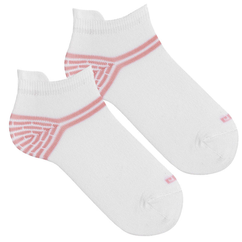 Trainer socks with stripes on the heel PALE PINK