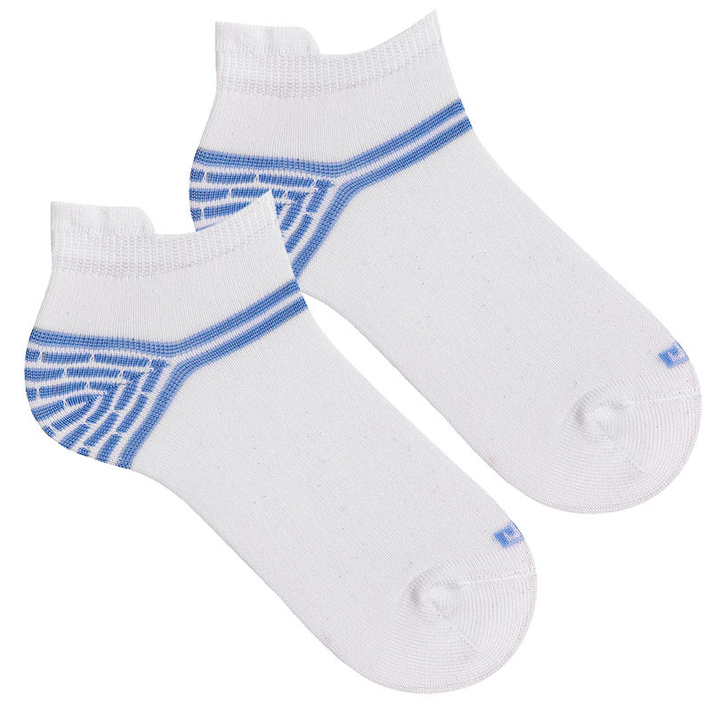 Trainer socks with stripes on the heel PORCELAIN