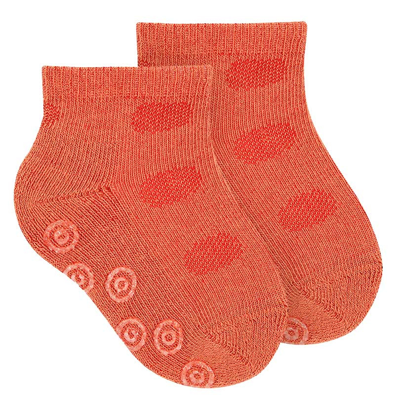 Non-slip ankle socks - circles PEONY