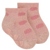 Non-slip ankle socks - circles OLD ROSE