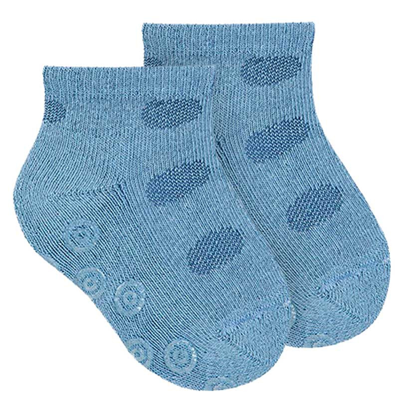 Non-slip ankle socks - circles PORCELAIN