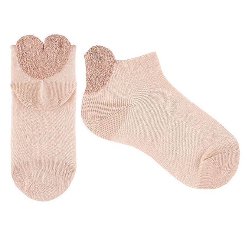 Chaussettes invisibles avec coeur fil brillant 3d NUDE