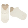 Chaussettes invisibles avec coeur fil brillant 3d CREME