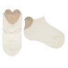 Trainers socks with metallic thread 3d heart CREAM